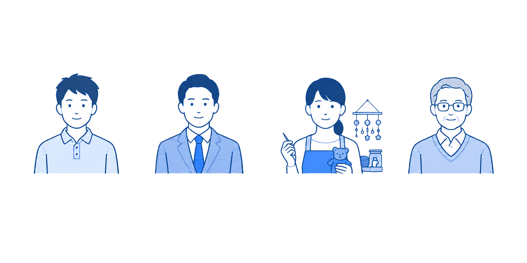 ポロシャツを着た若い男性のイラスト